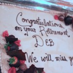 A delicious cake for a delightful resource: Deb Brawner retires in 2016.